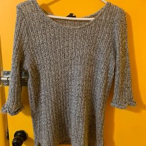 Top Shop light cotton sweater. Blue with 3/4 sleeves.